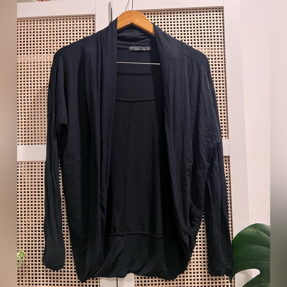 PrAna Women's Foundation Munra Wrap Sweater Black Size XS 95% Tencel